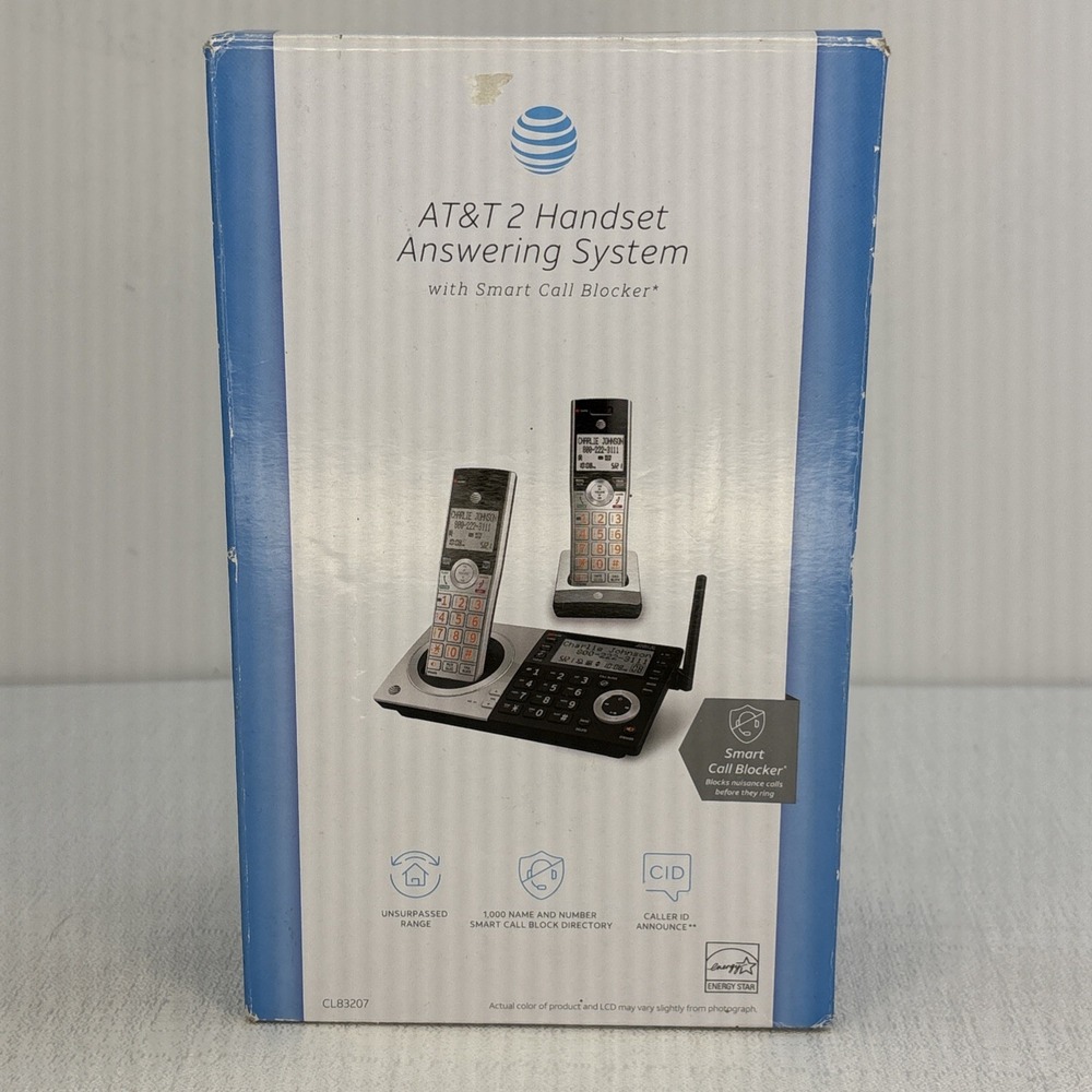 AT&T 2 Handset Answering System w/ Smart Call Blocker, Caller ID,‎ CL83027 WORKS